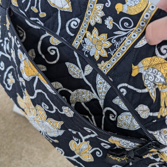 Vera Bradley Lindsey Yellow Bird Pattern Messenger Bag - Picture 9 of 17